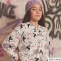 Preview: Baumwolljersey mit Let´s Dance Motiven in Rosa/Lila/Schwarz auf Weiß